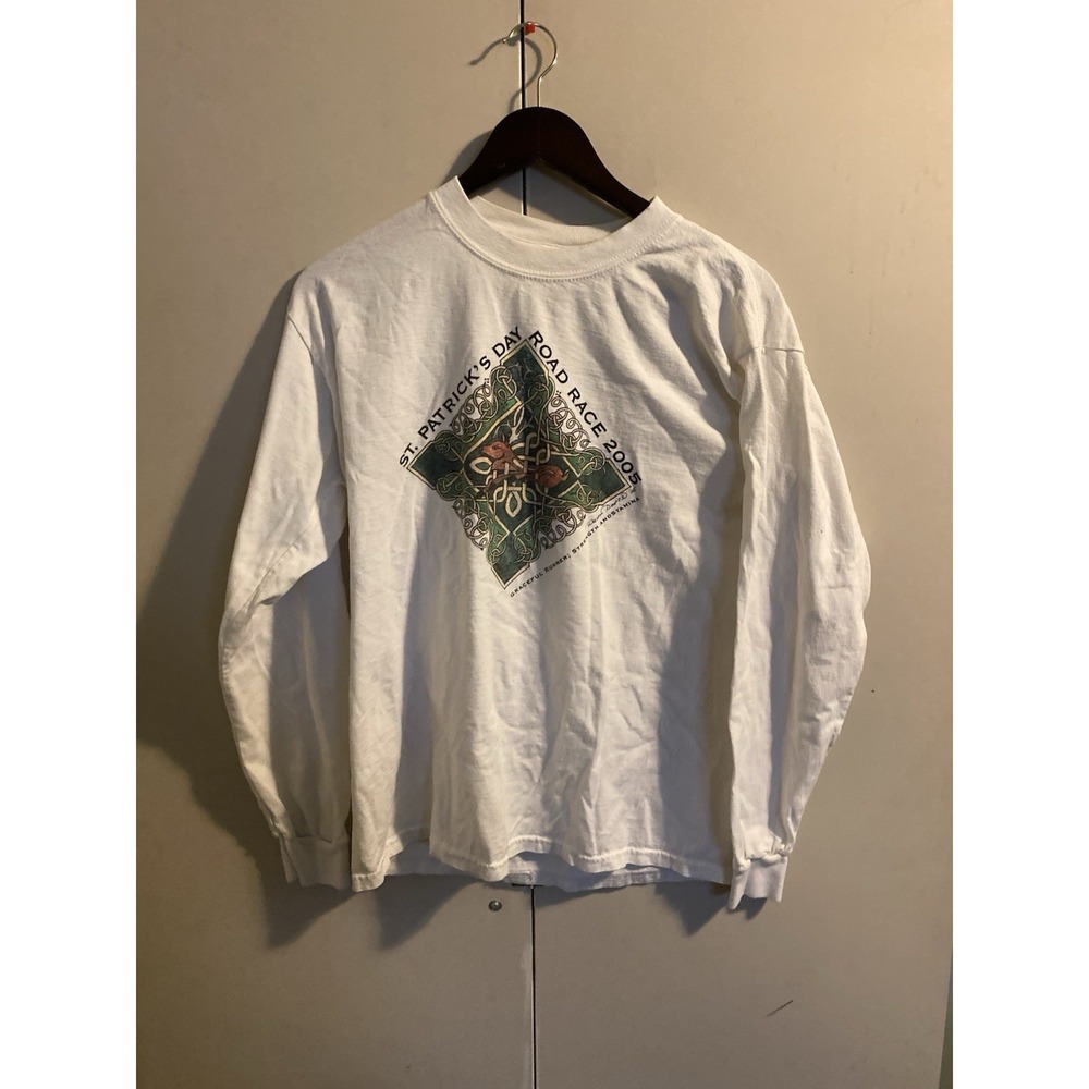 Vintage 2005 St. Patrick's Day Road Race Calgary Long Sleeve Shirt White Mens M